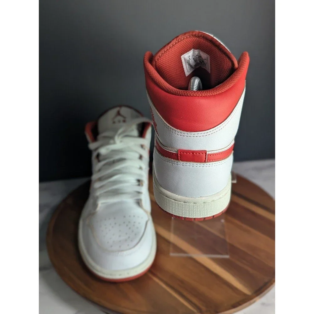 Men Nike Air Jordan 1 Mid SE Shoes White Red FJ3458-160 Size 8